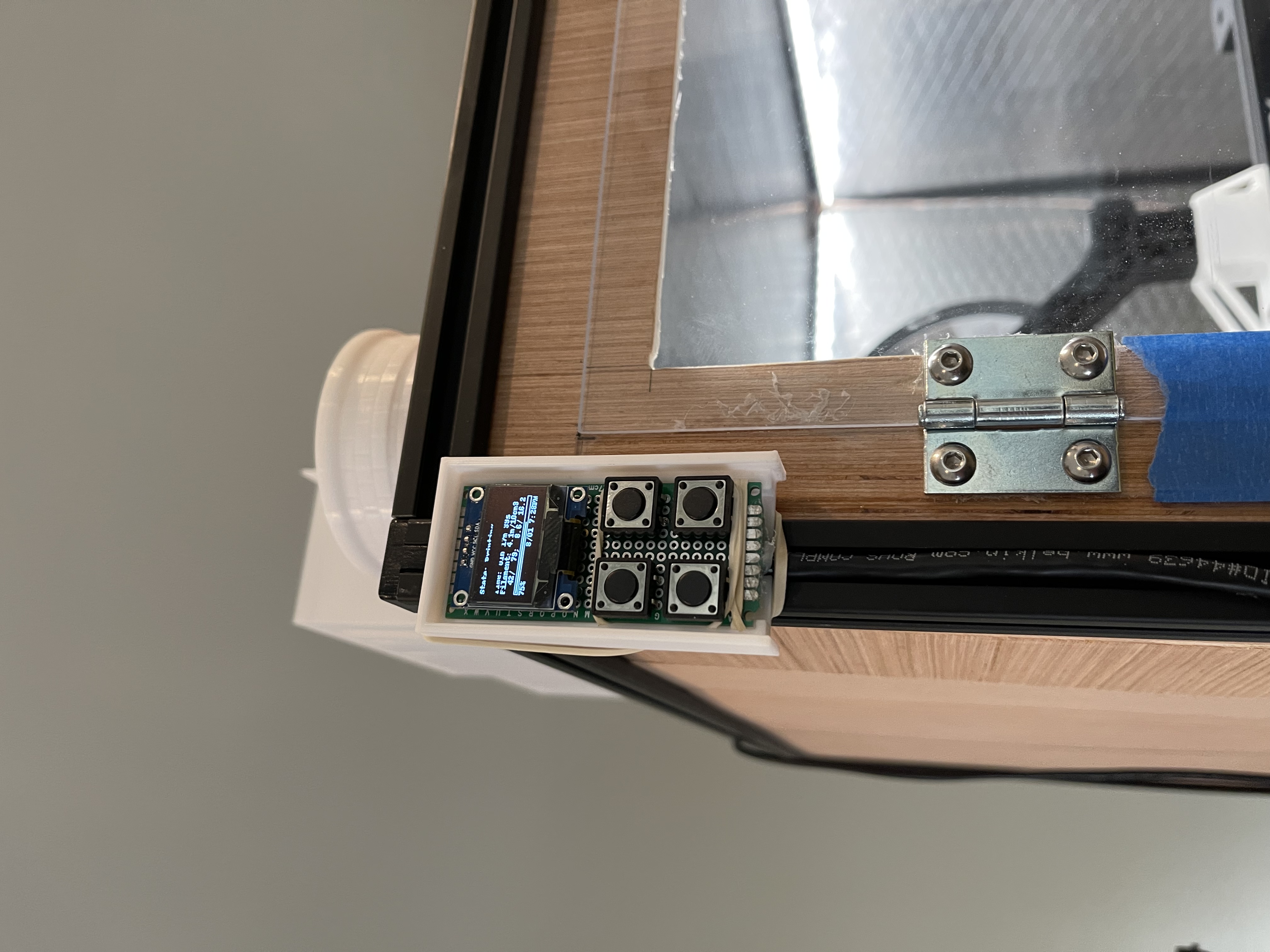 Control panel mounted up to the external rails