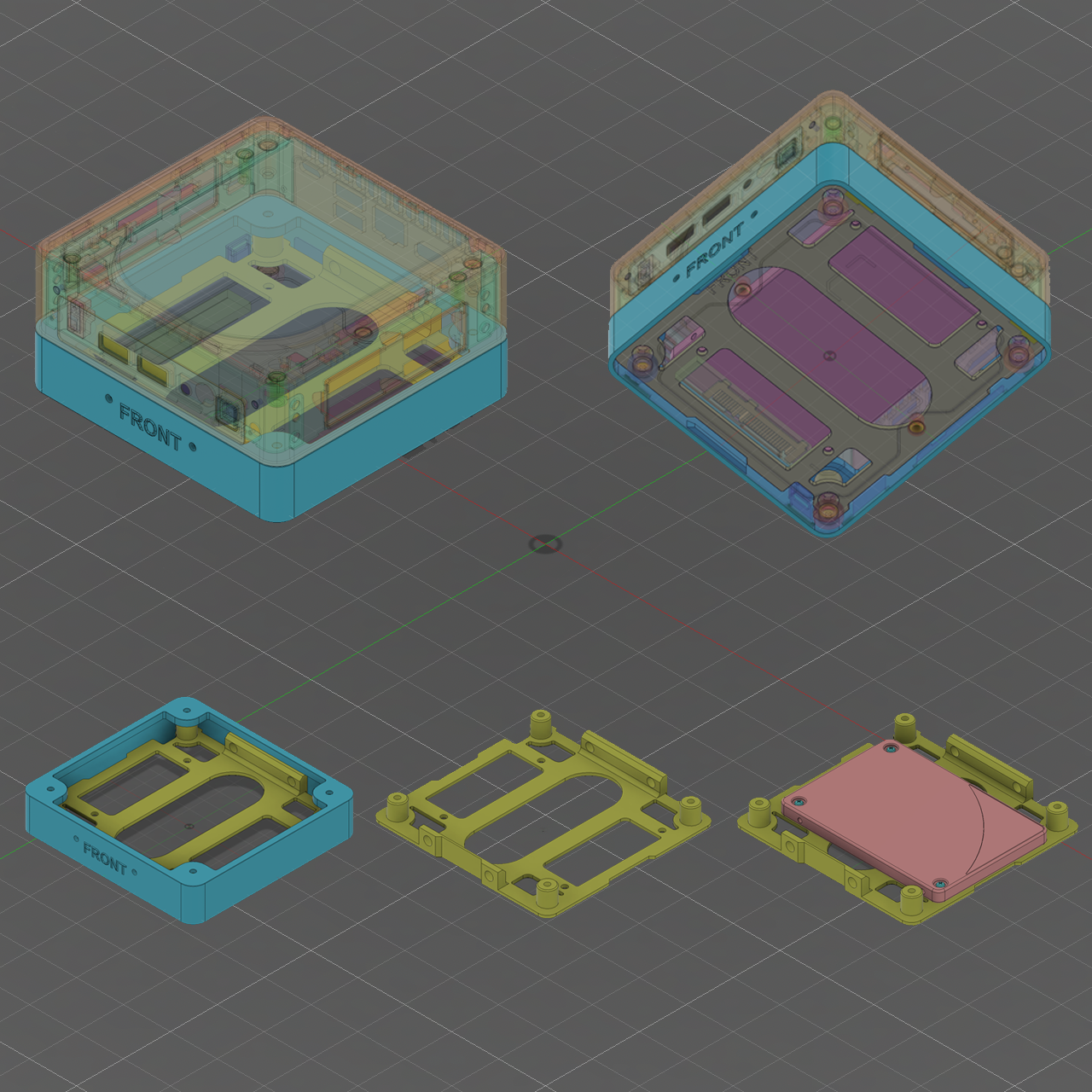 Assembled enclosure with NUC rack mount adapter